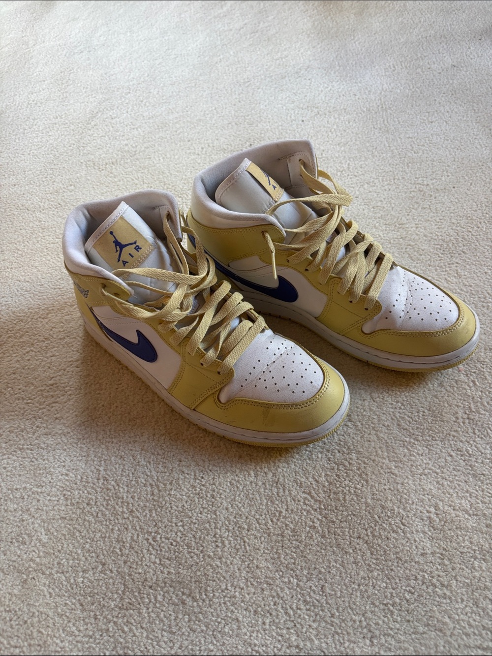 Nike Kids High-Top Sneakers - Yellow/White/Blue